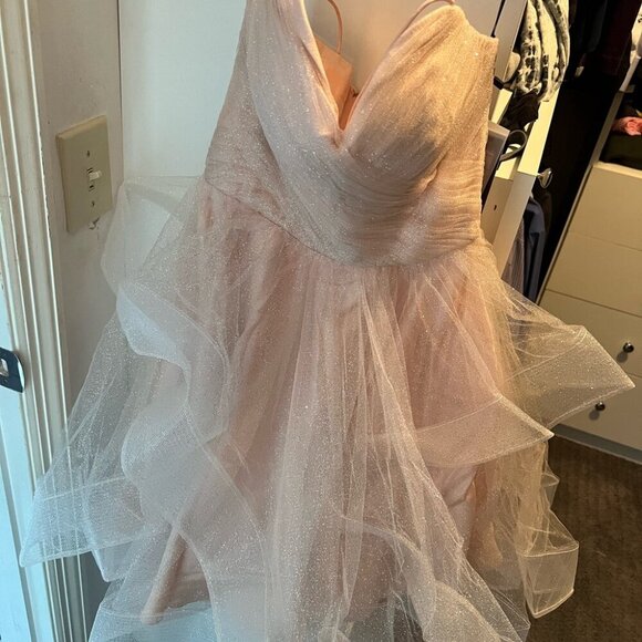 NWT J'Adore J16078 Sparkle Tulle Prom Dress Cameo Size 6 - Picture 5 of 6